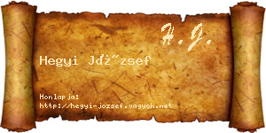 Hegyi József névjegykártya