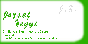 jozsef hegyi business card